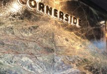 Logo Stainless Rosegold Cornerside, Kelapa Gading