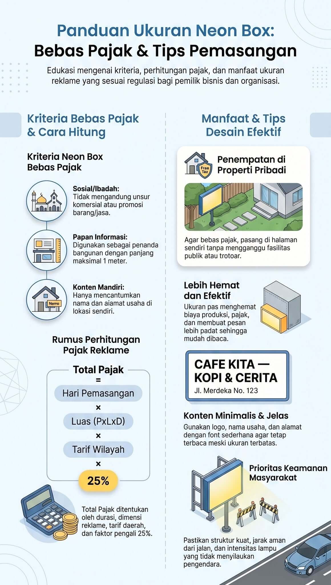Ukuran Neon Box Tidak Kena Pajak